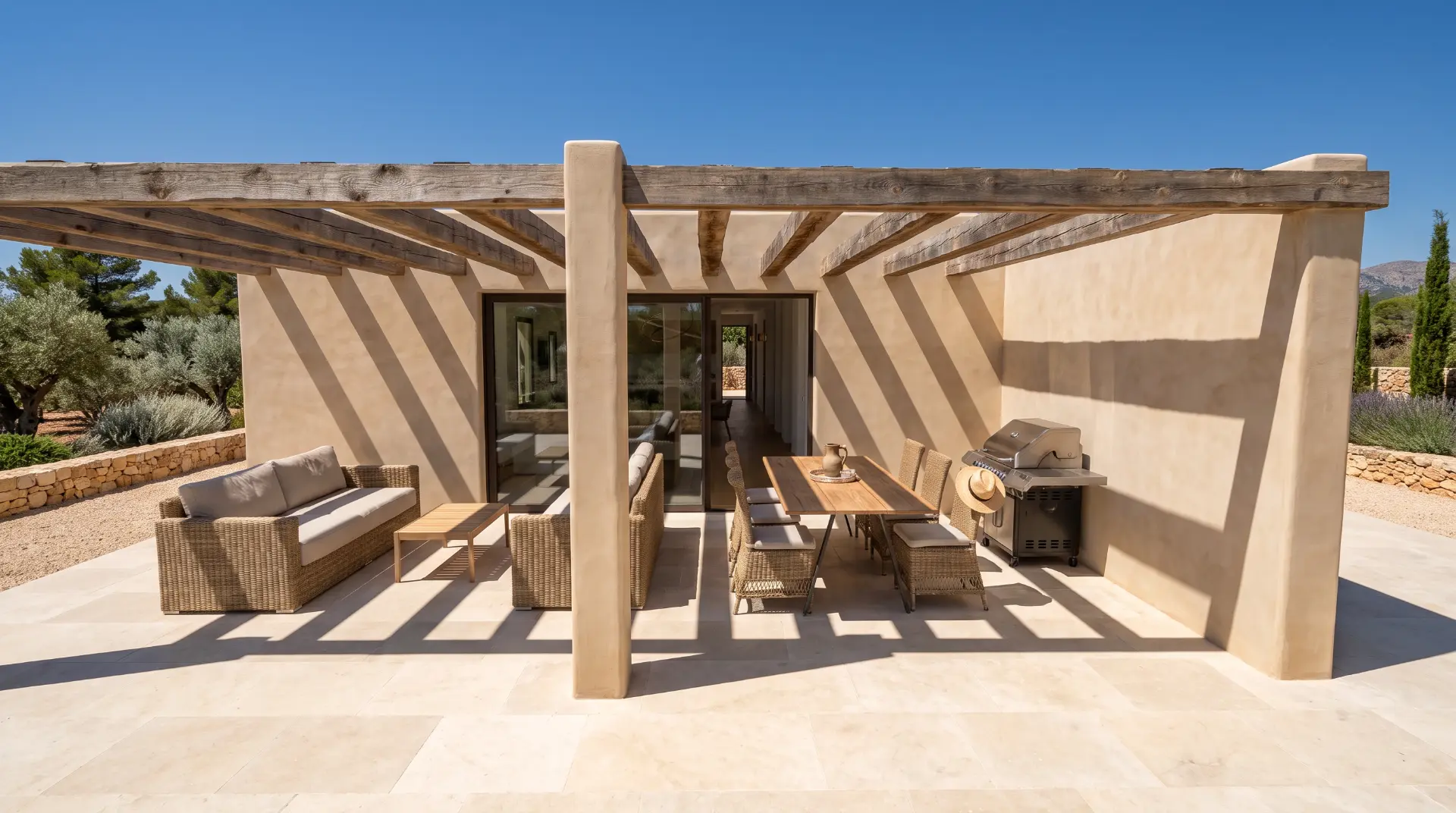 Solvara villa terrace and Mediterranean landscape